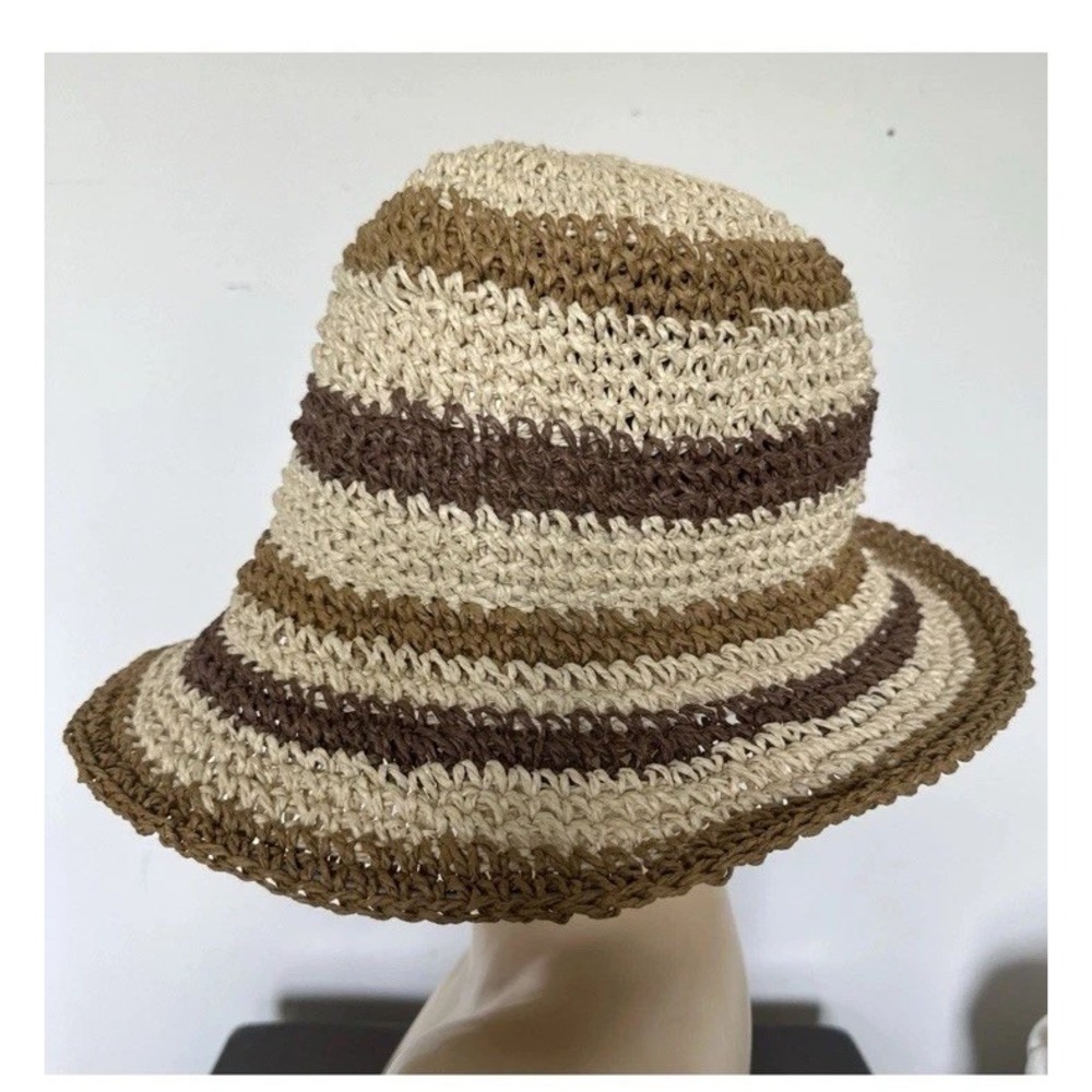 Hollister Straw Bucket Hat One Size Women's Summer Beach Pool Boho